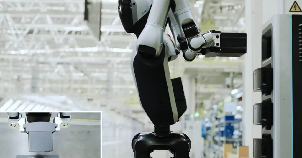 China lança o primeiro robô humanoide que opera 24h e troca a própria bateria