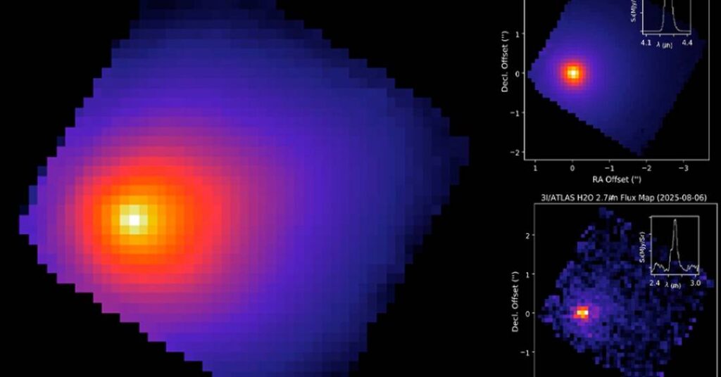 Cometa 3I/ATLAS tem composição química inesperada, apontam dados do James Webb